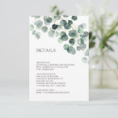 Carte D'accompagnement Simple Watercolor Leave Greenery Wedding (Debout devant)
