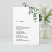 Carte D'accompagnement Simple Watercolor Leave Greenery Wedding (Debout devant)