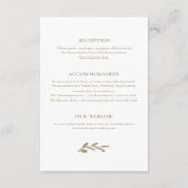 Carte D'accompagnement Simple White & Gold Wedding Details (Dos)