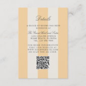 Carte D'accompagnement Simple Yellow Cabana Stripes Wedding Details (Devant)