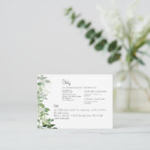 Carte D'accompagnement Simplement Eucalyptus Foliage Cash Bar & Navette (Debout devant)