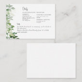 Carte D'accompagnement Simplement Eucalyptus Foliage Cash Bar & Navette (Devant / Derrière)