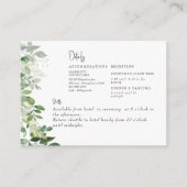 Carte D'accompagnement Simplement Eucalyptus Foliage Cash Bar & Navette (Devant)