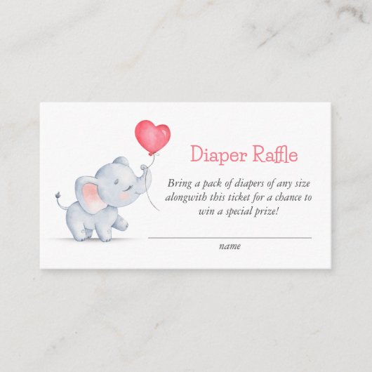 Carte D'accompagnement Simples couches éléphant et coeur (Devant)