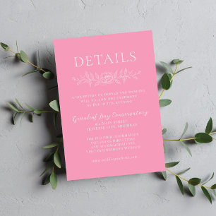 Carte D'accompagnement Simplicité Florale 1 Rose Ballet Mariage Minimalis