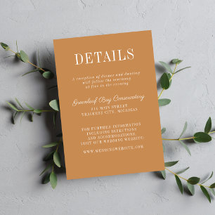 Carte D'accompagnement Simplicité Florale 2 Mariage Minimaliste Abricot