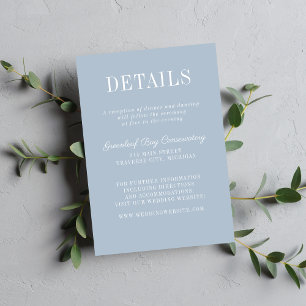 Carte D'accompagnement Simplicité Florale 2 Mariage Minimaliste Bleu Glac
