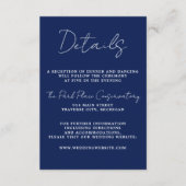 Carte D'accompagnement Simplicité réelle 3 Script Mariage bleu d'encre mi (Devant)