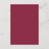 Carte D'accompagnement Simplicité réelle 3 Script Mariage Claret minimal (Dos)