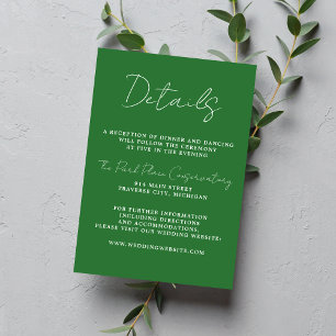 Carte D'accompagnement Simplicité réelle 3 Script Mariage minimal de prai