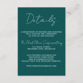 Carte D'accompagnement Simplicité réelle 3 Script Mariage Peacock minimal (Devant)