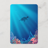 Carte D'accompagnement Sirène bleue sous le Baby shower marin (Dos)