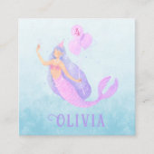 Carte D'accompagnement Sirène sous la mer Anniversaire Fille Age Blue Par (Devant)