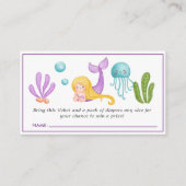 Carte D'accompagnement Sirène Sous Le Baby shower De Mer Déchets Raffle E (Devant)