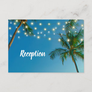 Carte D'accompagnement Site Beach String Lights Palms Ombre Réception