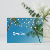 Carte D'accompagnement Site Beach String Lights Palms Ombre Réception (Debout devant)