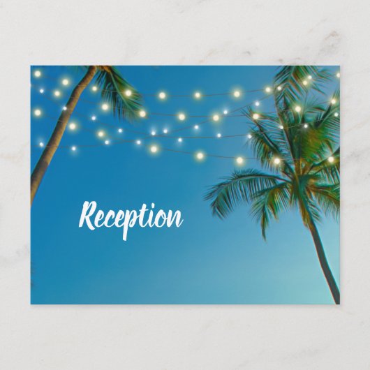 Carte D'accompagnement Site Beach String Lights Palms Ombre Réception (Devant)