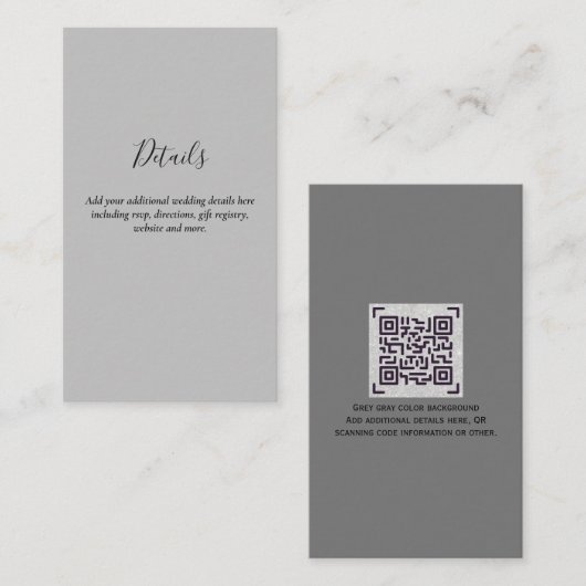 Carte D'accompagnement Site de code QR budgétaire Réponse à une invitatio (Devant / Derrière)