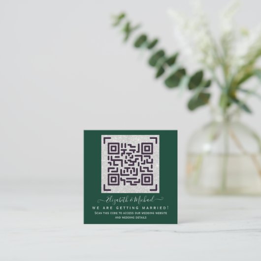 Carte D'accompagnement Site de code QR de budget RSVP détails de mariage  (Debout devant)
