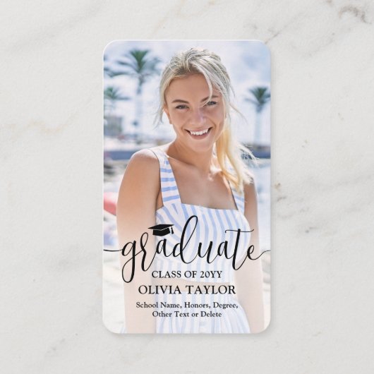 Carte D'accompagnement Site de la Graduation QR Code Moderne Graduate Pho (Dos)