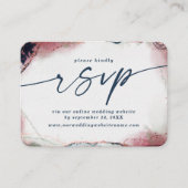 Carte D'accompagnement Site de Mariage bleu de la Bourgogne Abstraite et  (Devant)