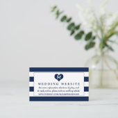 Carte D'accompagnement Site de Mariage bleu et blanc de Modern Chic Navy (Debout devant)