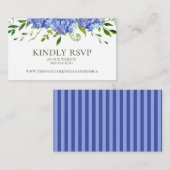 Carte D'accompagnement Site de mariage des hortensias bleus - RSVP (Devant / Derrière)