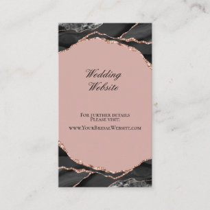Carte D'accompagnement Site de mariage élégant Agate Or Rose