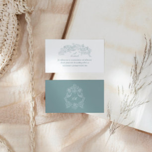 Carte D'accompagnement Site de mariage élégant bleu poussiéreux Régence