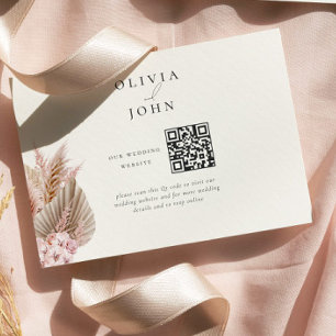 Carte D'accompagnement Site de mariage élégant bohème herbe de pampa