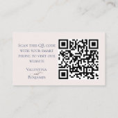 Carte D'accompagnement Site de mariage élégant en beige bleu code QR (Dos)