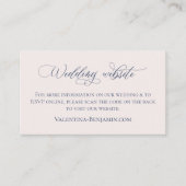 Carte D'accompagnement Site de mariage élégant en beige bleu code QR (Devant)