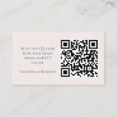 Carte D'accompagnement Site de mariage élégant en beige bleu RSVP QR code (Dos)