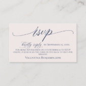 Carte D'accompagnement Site de mariage élégant en beige bleu RSVP QR code (Devant)