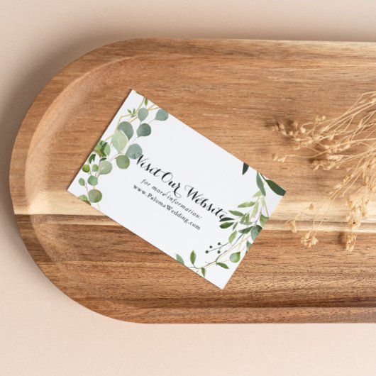 Carte D'accompagnement Site de Mariage Feuille vert tropical