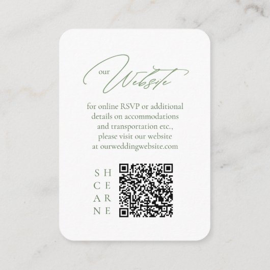 Carte D'accompagnement Site de Mariage fleur sauvage QR Code Fuchsia ID95 (Dos)