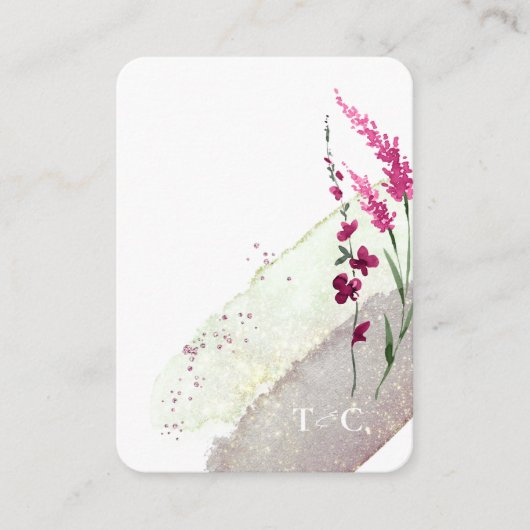 Carte D'accompagnement Site de Mariage fleur sauvage QR Code Fuchsia ID95 (Devant)