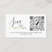Carte D'accompagnement Site de Mariage fleur sauvage QR Code Online RSVP (Dos)