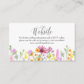 Carte D'accompagnement Site de Mariage fleur sauvage QR Code Online RSVP (Devant)