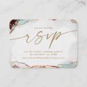 Carte D'accompagnement Site de Mariage moderne Abstrait Red & Gold RSVP (Devant)