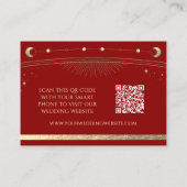 Carte D'accompagnement Site de Mariage Mysical Red Gold RSVP QR Code (Dos)