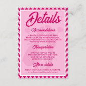 Carte D'accompagnement Site de mariage Rose Fardé à Chevron (Dos)