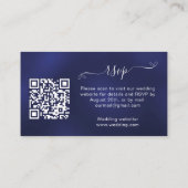 Carte D'accompagnement Site de réponse de mariage bleu marine Code QR RSV (Dos)