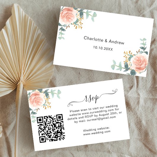 Carte D'accompagnement Site de réponse des mariages de fleurs roses code