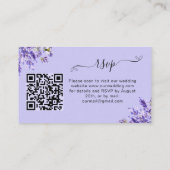 Carte D'accompagnement Site de réponse du mariage Lavender code QR RSVP (Dos)