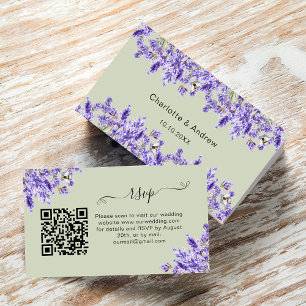 Carte D'accompagnement Site de réponse du mariage Lavender code QR RSVP