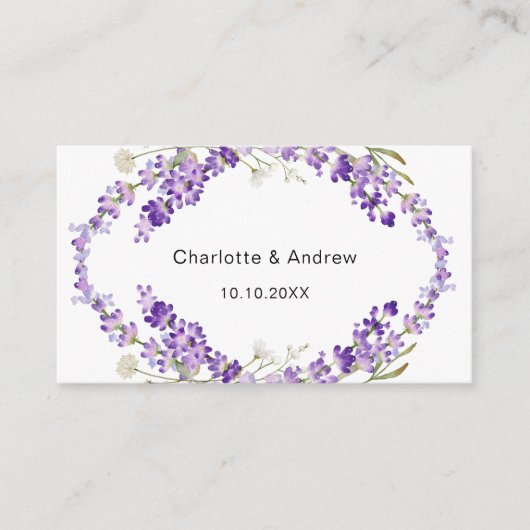 Carte D'accompagnement Site de réponse du mariage Lavender code QR RSVP (Devant)