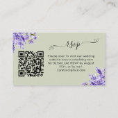 Carte D'accompagnement Site de réponse du mariage Lavender code QR RSVP (Dos)