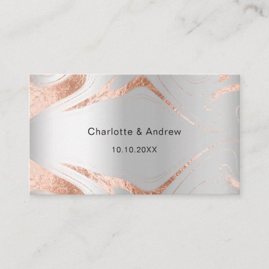 Carte D'accompagnement Site de réponse mariage rose Silver Code QR RSVP (Devant)