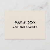 Carte D'accompagnement Site décontracté du Mariage de la crème manuscrite (Dos)